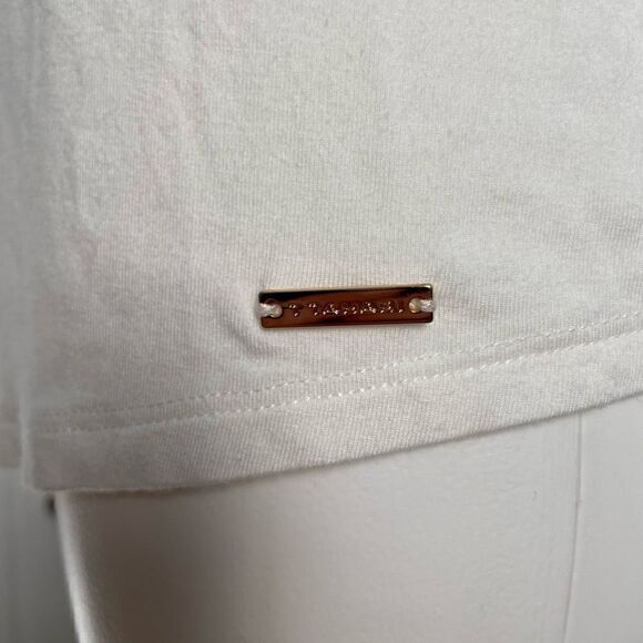 T Tahari Puff Ballon Sleeve Basic White Tee - Picture 3 of 9